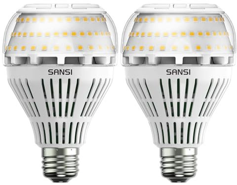SANSI E27 LED Dimmbar Lampe, 27W (ersetzt 250W Glühbirne) Leuchtmittel, 3000 Kelvin 4000 Lumen, Superhell LED Leuchtmittel für Tischlampe, Deckenleuchte, Garage, Schlafzimmer, 2er-Pack