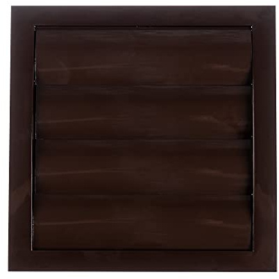 125mm Grille d'aération avec Lamelles Mobiles et Moustiquaire - Marron Grille de Ventilation en Plastique