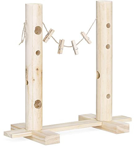 Navaris Kaninchen Futterstation - Futterspender für Hasen Hamster Meerschweinchen - Futterautomat - Futterbaum aus Holz - Futterraufe für Nager