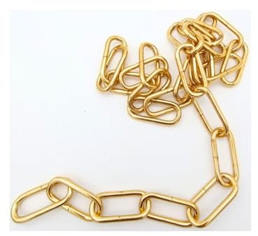 Cadena pesada de oro dorado para candelabros, hilo de 4,5 mm. Medidas de la malla: 47 x 21 mm