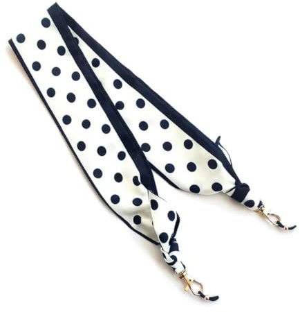 OMEVU Bohème foulard en soie lunettes chaîne masque corde suspendue pour femmes rétro imprimé ruban lunettes de soleil lanière accessoires lunettes
