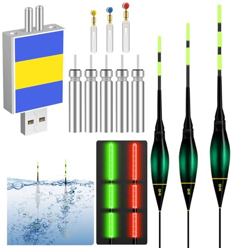 Editbar 3 Stück Led Posen Angeln Mit Bissanzeiger,Posen Angeln Mit Gravity Sensing Und Basis,1.2g/1.8g/2.2g Posen Angeln Intelligent, Angel Zubehör Zum Tauchgebiet Angeln Am See, Fluss Oder Teich