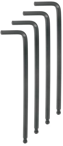 QUARKZMAN 4 Piezas de Llave Hexagonal de Bola 3/16 L-Shape de Brazo Largo de Acero Cromado Vanadio para Herramientas de Reparación en el Hogar, Color Negro