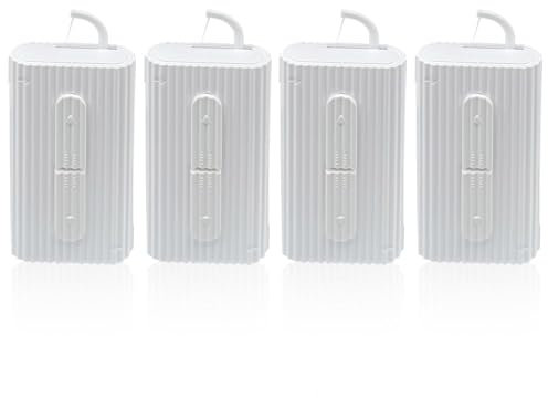 FUIPVGI 4 Stück Tragbarer Zahnseide Koffer, Automatischer Zahnseide Pick Organizer mit 10 Zahnseide, Nachfüllbare Halterboxen, Reise ZahnseideSpender, Aufbewahrungskoffer für die Mundpflege (weiß)