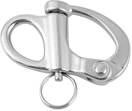 Tissting Stainless Steel Snap Shackle, Sailing Sheet Attach Fixed Snap Shackles Quick Release with Round Ring for Boat Marine