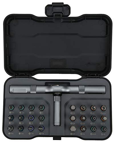 Set di Cacciaviti a Cricchetto Strumento di Riparazione Multiuso con Punta 24 in 1 Hardware Manuale RS1 per la Manutenzione Domestica