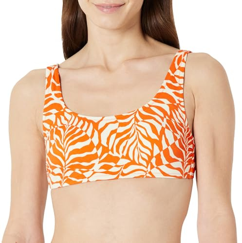 Amazon Essentials Femme Maillot de Bain Crop Top à Col Rond