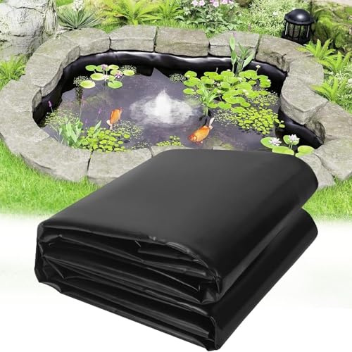 Forro flexible negro para estanques de peces de jardín, 2 x 2 m, 4 x 4 m, lámina impermeable para estanques de jardín acuático al aire libre (5 x 12 m, 16.4 x 30.8 pies)