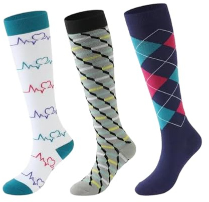 Cocila Brede Chaussettes De Sport Paires Unisexe Compressie 3 Longues Respirantes Montantes Femme Hiver Chaussette Contention Ski Bas Coton Compression Socks Haute Fantaisie Chaudes Transparent