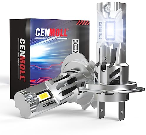 Cenmoll H7 Led Headlight Bulb, 400% Brighter 80W 16000LM 6000K Cool White No Adapter Required 1:1 Design Direct Installation Led H7 Headlight Bulb Canbus Error Free Halogen Replacement Kit, Pack of 2