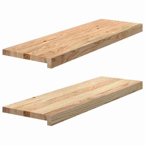 Lot de 2 Appui de Fenêtre, Rebord Tablette de Fenêtre 2 pcs non traité 80x25x2 cm bois chêne massif