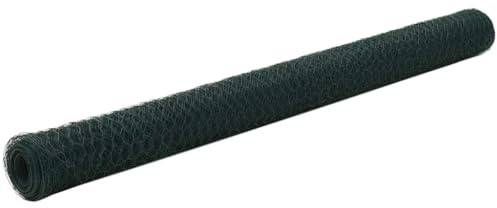 vidaXL Hönsnät stål med PVC-beläggning 25x1,5 m grön