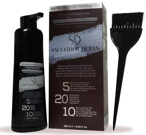 Salvathor Duran Haarfarbe - 20 Anwendungen 250 ml - Bartfarbe für Herren, graue Haarfarbe - Grauhaar-Shampoo
