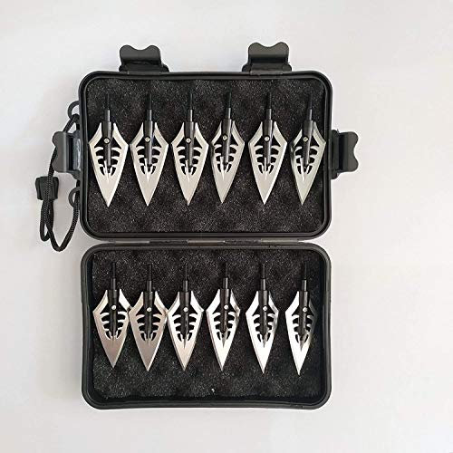 UUPA Pfeilspitzen 12pcs 150 Grain Jagdspitzen Punkt Pfeilspitze Fishbone Broadheads des Bogenschießen Bogenpfeile Pfeilspitze Tipps Feldspitze für Es gibt Kisten