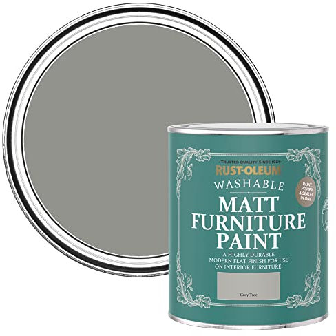 Rust-Oleum Grey Furniture Paint in Matt Finish - Grey Tree 750ml