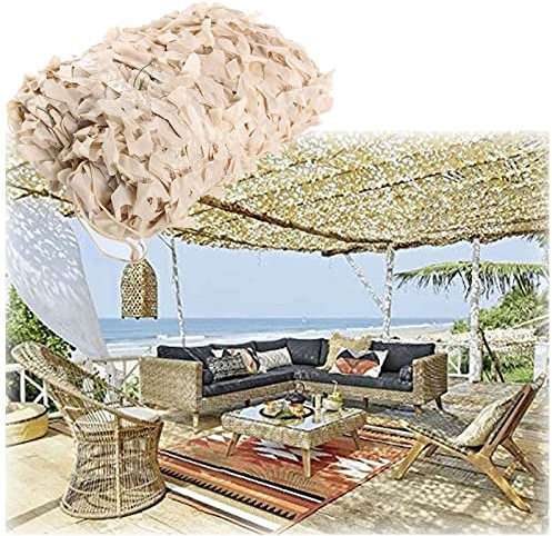 Camouflage Mesh Beige, Shade Net Cover, 2/4/6/8/10m Camouflage Net, for Outdoor Decoration, Privacy Garden Fence, Hunting, Camping, Color and Size Can Be Customized (Size : 3X4m/9.8X13.1ft)