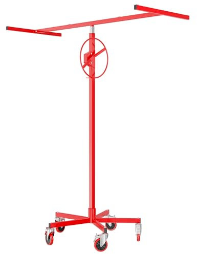 Wiltec Lève-plaque Lève-panneaux 68kg max. Réglable en hauteur Plâtrerie 196-330cm Aide Montage