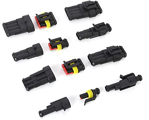 YWBL-WH Kit Connettori per Cavi Elettrici, Kit Connettori per Cavi Elettrici 300 Pezzi, 1/2/3/4/5/6 Aghi per Moto Impermeabile, Connettori per Candele Automobilistiche