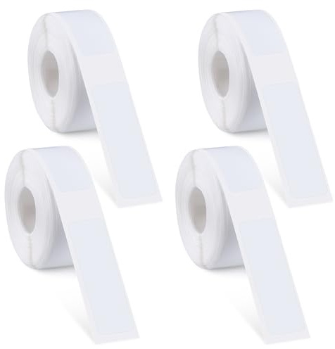 4 Rolls Label Maker Tapes for Phomemo D30, 12 x 40mm Thermal Labels Printer Sticker Paper with Self-Adhesive Waterproof Adhesive Label Printer Tape Paper for Office Household Supplies (640 Pcs)