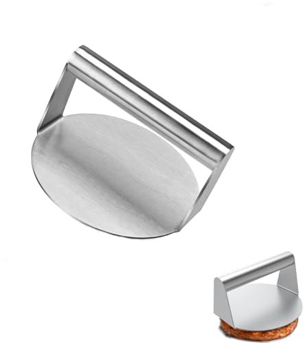 Presse à Hamburger en Acier Inoxydable,Presse Steak Haché,Round Presse à Galettes Antiadhésive en Smash Burger pour Haché Lisse Antiadhésive pour la Cuisson au Gril à Poêle à Dessus Plat