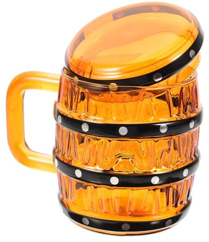 PRETYZOOM Chope À Bière En Verre Avec Poignée Portable Pour Camping Réutilisable Style Rétro