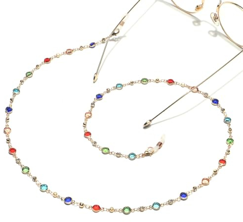 Chaine Lunettes Femme, Chaine Lunettes Femme Luxe, Élégant Chaine Lunettes, Lunettes de Soleil lanières Tenir Cordon Sangle Corde Collier