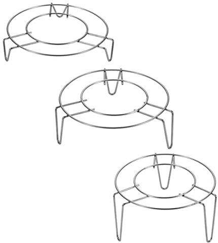 VALICLUD 3pcs Stainless Steel Steam Rack Steamer Accessory Thickened Steaming Utensil for Cooking Steamed Stand