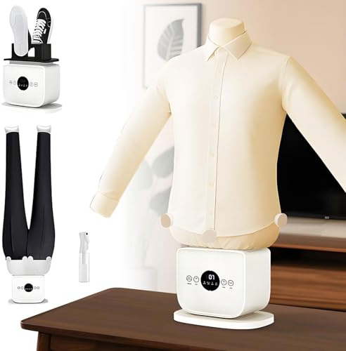 SHENGSHIYU Manichino Stira Camicie,Stiratore Gonfiabile Dotato di Stampo per Capi,Stampo per Pantaloni,Porta Scarpe/Cappelli,Asciugatura Temporizzata e Stiratura,Eliminazione Rughe e Cura Aromatica