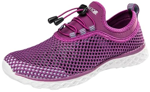 Generisch Zapatos de agua para mujer y hombre, zapatos de barco, zapatos de playa, zapatos deportivos ligeros y transpirables con suela antideslizante para actividades al aire libre en el agua durante