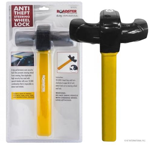 Anti-Theft Car Van Security Rotary Steering Wheel Lock - Vehicle Steel | Keys Safety Hand Brake Steel Easy to Lock Vehicle Van | Secure & Strong Durable