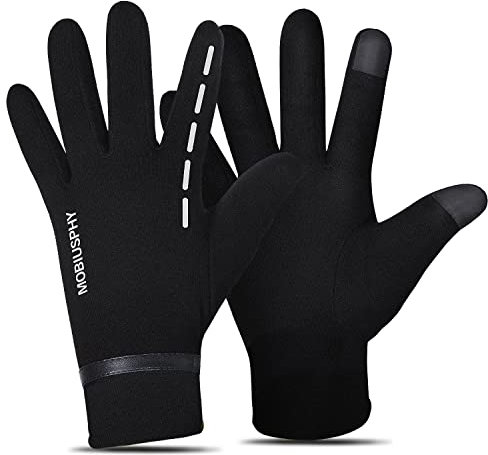 MOBIUSPHY Guantes Invierno Hombre, Guantes de Pantalla Táctil Unisex Guantes Deportivos Super Cálido Mujer para Esquí Nieve Ciclismo Deporte al Aire Libre Running, Negro