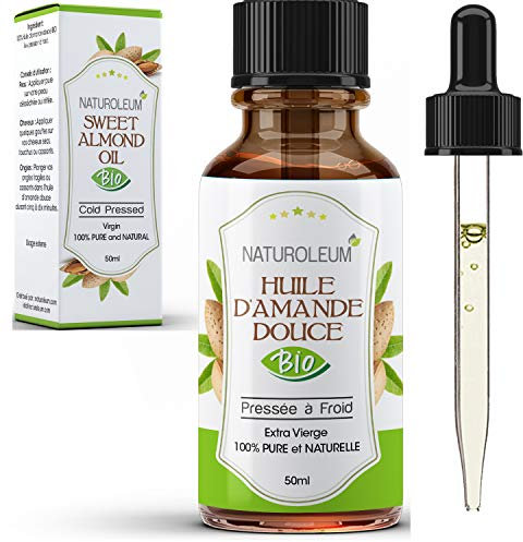 ACEITE DE ALMENDRA SUAVE 100% ORGÁNICO, puro y natural, prensado en frío - Virgen extra - cuidado nutritivo para el cuerpo, la piel, la cara, el cabello. Vegan