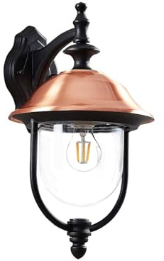 Lindby Outdoor Wall Light Clint dimmable (Vintage, Antique) in Copper Made of Aluminium (1 Light Source E27) from wall lamp for Exterior/Interior Walls House Terrace und Balcony