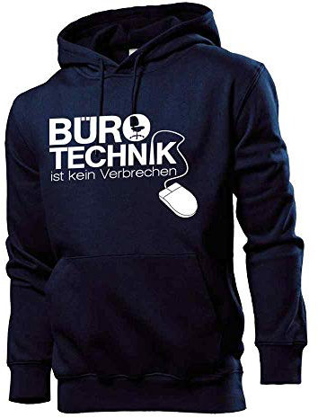 Generisch Bürotechnik ist kein Verbrechen Männer Hoodie Sweatshirt Navy XXL