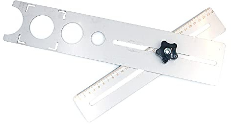 ANCLLO Ceramic Tile Hole Locator Portable Stainless Steel Universal Marble Punching Tool Measuring Range 300mm