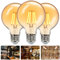 Aigostar Edison Vintage Glühbirne, E27 4W LED Dekorative Antike Leuchtmittel Globe Birne,Warmweiß 2200K Filament Lampe, Amber Glas, G80,Ideal für Nostalgie und Retro Beleuchtung, 3 Stück