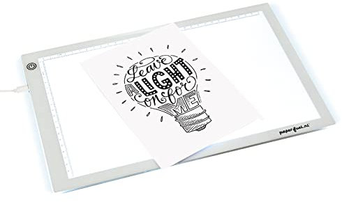 Vaessen Creative Paperfuel Lightpad LED DIN A4, zum Zeichnen und Skizzieren, für Handlettering, Diamantmalerei und andere Bastelarbeiten, White