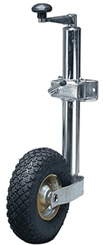 Streetwize - 48mm Jockey Wheel with Clamp – Pneumatic Trailer & Caravan Wheel, Swivel Base, Hard Ground Ready, Easy Fit, Durable & Multi-Purpose, Supports up to 150kg Soft Ground)