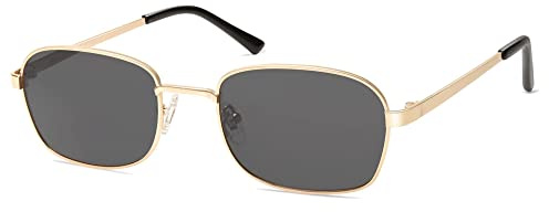 SOJOS Occhiali da sole polarizzati donna uomo retrò rettangolare vintage sottile quadrato occhiali da sole SJ1177, grigio oro, s