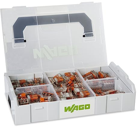WAGO Lot de 230 bornes de connexion 887-851 - Avec différentes bornes de connexion de la série 221 pour tous les types de conducteurs - Dans une boîte L-BOXX Mini pratique