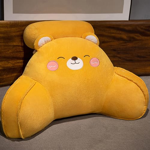 Cuscino da lettura in peluche supporto schiena cuscino coccole braccioli bambini adulti divano sedia schienale sedersi giocare guardare la TV cuscino per sit-up cuneo rotolo(Size:75×50cm,Color:Yellow)