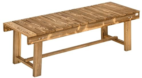 Outsunny Banc de Jardin 2 Places en Bois Massif Marron foncé 110 x 38 x 35 cm