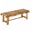 Outsunny Gartenbank, 2-Sitzer Holzbank, Sitzbank, Gartenmöbel, Rustikale Bank, Massivholz, Dunkelbraun, 110 x 38 x 35 cm