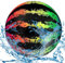 VEghee Aufblasbarer Wassermelonen Ball, unterwasserball, Sommer Strand Sportball PVC Schwimmbeckenball Spielzeug, Wasser Springen Ball für Erwachsene und Kinder Schwimmbäder Party.(Farbe)