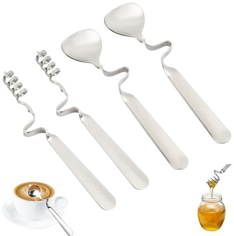 4 Pezzi Cucchiai di Marmellata, Cucchiaio per Miele, Cucchiai di Miele in Acciaio Inossidabile, Cucchiaio Miele Marmellata per Marmellata, Yogurt e Miele