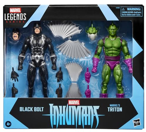 Marvel Legends Series Inhumans Black Bolt & Triton Two-Pack, 2 Fantastic Four Comics-Inspired Collectible 6-Inch Scale Action Figures