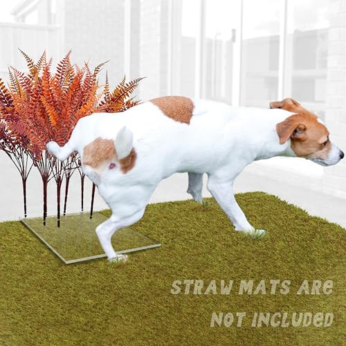 Sysmashing 8Pcs Fake Grass Plants Pee Post for Dogs to Pee on, Guiding Male Dogs to Urine and Preventing Urine from Splashing Everywhere,Easy to Install and Clean(Persian Grass/Autumn)