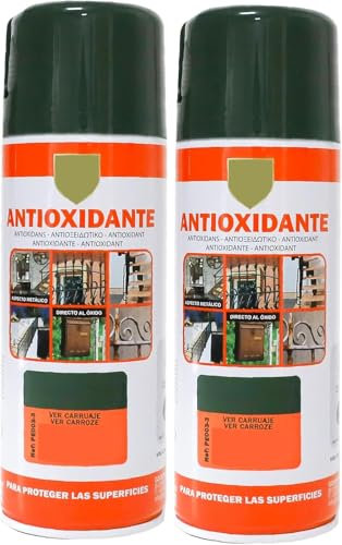 MORE FREE-Pintura Spray Antioxidante Verde Carruaje 400 Ml para las Superficies de Metal, Hierro y Aluminio,Pack de 2 Unidad