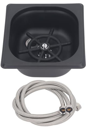 Enjuagadora de jarras, lavadora automática de vasos de vidrio de acero inoxidable con 2 tubos de salida, enjuagadora de vidrio de alta presión empotrada para fregadero de cocina, bar, cafetería, res