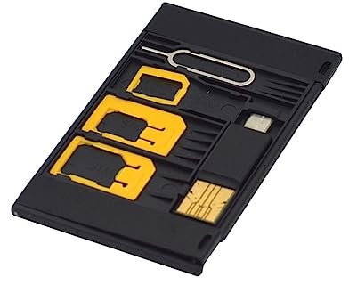 GRIRIW Sim Card Adapter Kit with Otg Reader and Eject Pin for Nano to Micro Sim Conversion, 5pcs Set for Mobile Phones, Compatible with Smartphones, Random Color